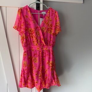 Sugarlips Pink and Orange Floral Romper
